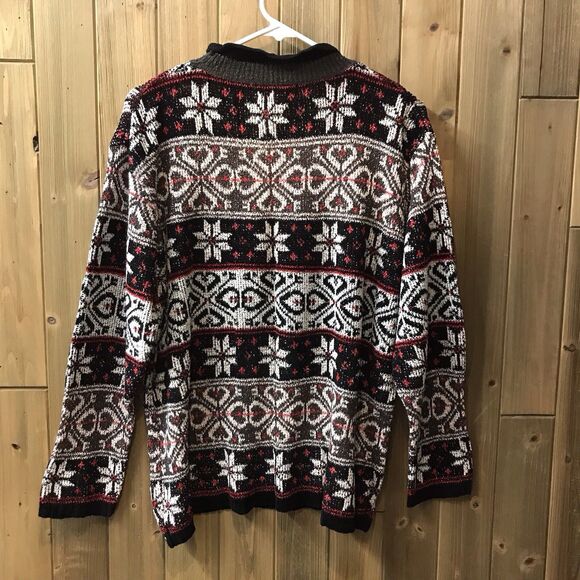 Vintage Claudia D. Womens Sweater Fair Isle Christmas Mock Neck Cozy Size Medium - Picture 3 of 13